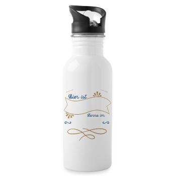 pub brewing drink hops funny saying - Water bottle with straw - white - Right