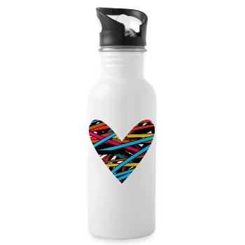 SAINT VALENTIN. EVJF. JE T'AIME. I LOVE YOU. AMOUR - Gourde avec paille intégrée - blanc - Droite