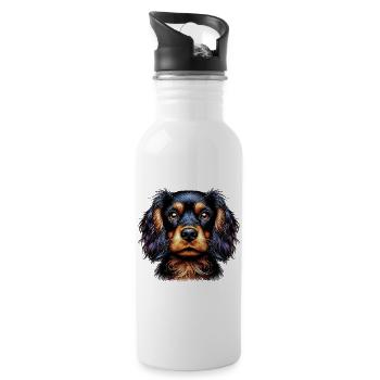 Dog Cocker Spaniel - Water bottle with straw - white - Right