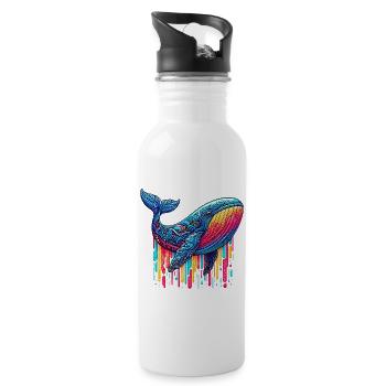 Wal - Trinkflasche mit integriertem Trinkhalm - Weiß - Rechts