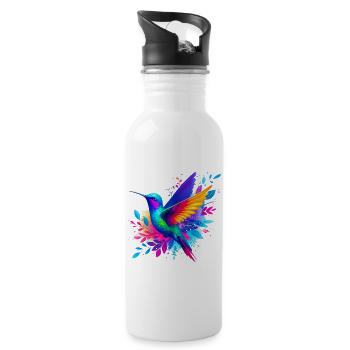 Colibri - Gourde avec paille intégrée - blanc - Droite