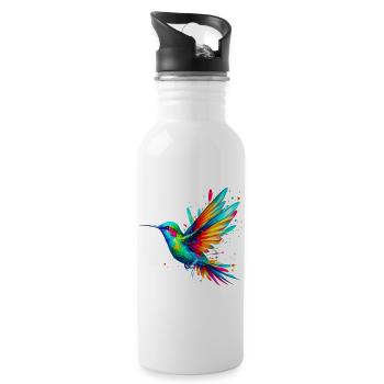 Colibri - Gourde avec paille intégrée - blanc - Droite