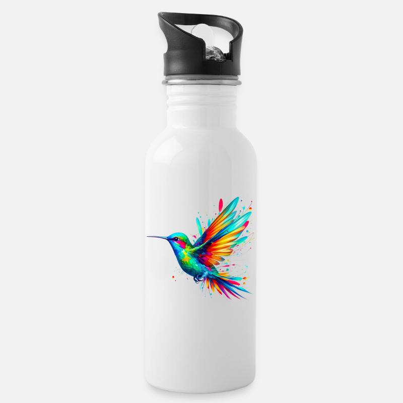 Colibri - Gourde avec paille intégrée - blanc