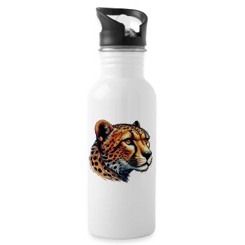 Gepard - Trinkflasche mit integriertem Trinkhalm - Weiß - Rechts