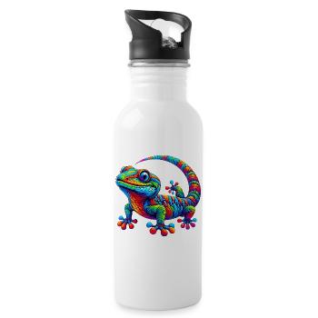 Gecko - Gourde avec paille intégrée - blanc - Droite