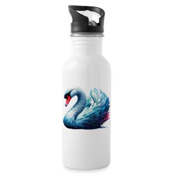 Cygne - Gourde avec paille intégrée - blanc - Droite