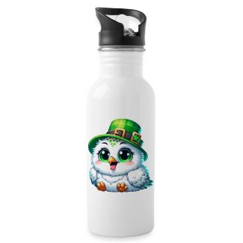 St. Patrick's Süße Schneeeule - Trinkflasche mit integriertem Trinkhalm - Weiß - Rechts