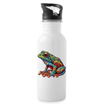 Grenouille - Gourde avec paille intégrée - blanc - Droite