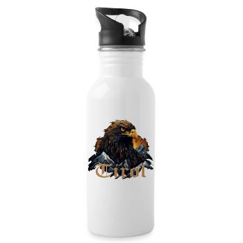 Tirol T-Shirt für Tiroler &Tirolerinnen Adler - Trinkflasche mit integriertem Trinkhalm - Weiß - Rechts