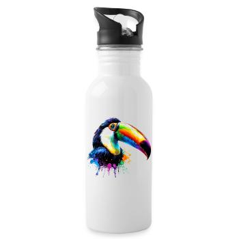 Toucan - Water bottle with straw - white - Right