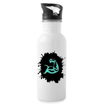 Splatter biceps - Water bottle with straw - white - Right