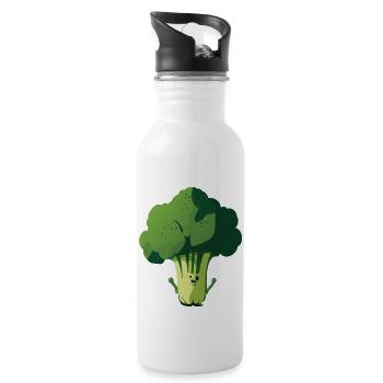 Bubatz - Legalize it - Brokkoli - Trinkflasche mit integriertem Trinkhalm - Weiß - Rechts