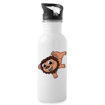 Petit Lion - Gourde avec paille intégrée - blanc - Droite