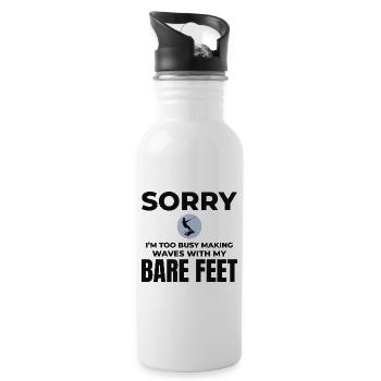 Barefoot Water Skiing Extreme Sports Barefooting - Water bottle with straw - white - Right