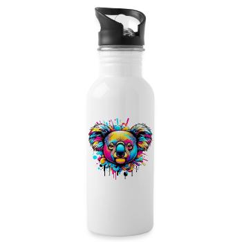 Koala - Trinkflasche mit integriertem Trinkhalm - Weiß - Rechts