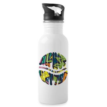 HipHop makes it all better - Trinkflasche mit integriertem Trinkhalm - Weiß - Rechts