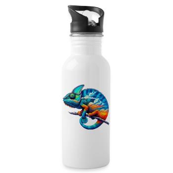 Caméléon - Gourde avec paille intégrée - blanc - Droite