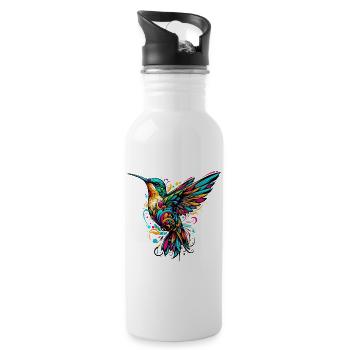 Colibri - Gourde avec paille intégrée - blanc - Droite