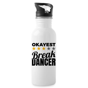 Okayest Breakdancer - Trinkflasche mit integriertem Trinkhalm - Weiß - Rechts