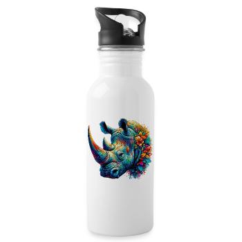 Rhinoceros - Water bottle with straw - white - Right