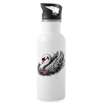 Swan - Water bottle with straw - white - Right