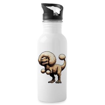 Caniche T-Rex Fusion Bête Mythique Design - Gourde avec paille intégrée - blanc - Droite