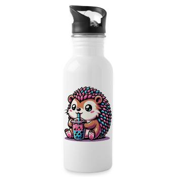 Bubble Tea hérisson Boba Tea Kawaii cadeau - Gourde avec paille intégrée - blanc - Droite