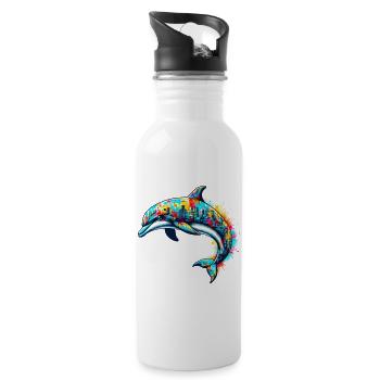 Dolphin - Water bottle with straw - white - Right