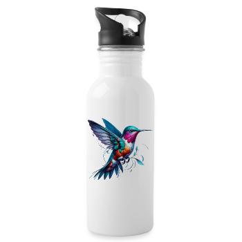 Kolibri - Trinkflasche mit integriertem Trinkhalm - Weiß - Rechts
