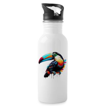 Tukan - Trinkflasche mit integriertem Trinkhalm - Weiß - Rechts
