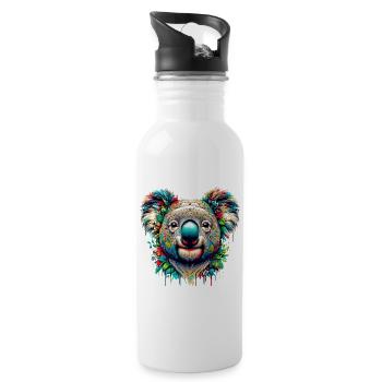 Koala - Trinkflasche mit integriertem Trinkhalm - Weiß - Rechts