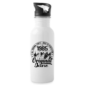 1985 June Original: 39 Years Anniversary Gift - Water bottle with straw - white - Right