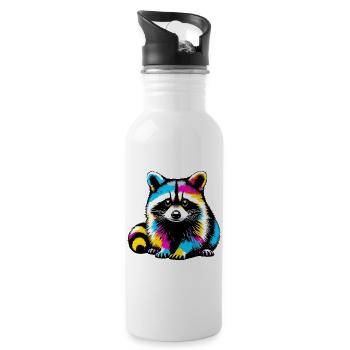Raccoon - Water bottle with straw - white - Right