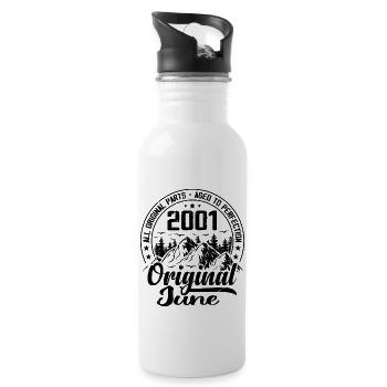 2001 June Original: 23 Years Anniversary Gift - Water bottle with straw - white - Right
