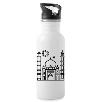 Moschee - Trinkflasche mit integriertem Trinkhalm - Weiß - Rechts