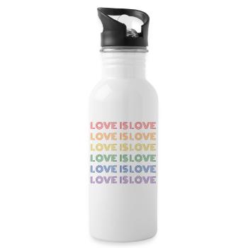 LGBT Pride Month - Love is Love - Water bottle with straw - white - Right