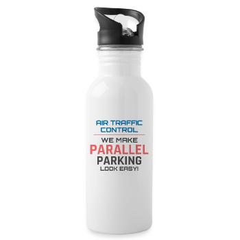 Fluglotse ATC Aviation Humor Flugzeug - Trinkflasche mit integriertem Trinkhalm - Weiß - Rechts
