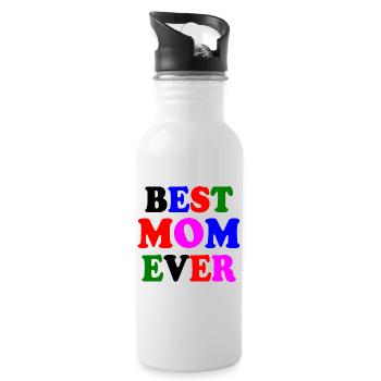 Best mom ever - Water bottle with straw - white - Right