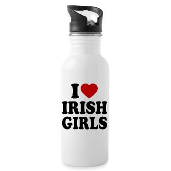 I love irish girls - Water bottle with straw - white - Right