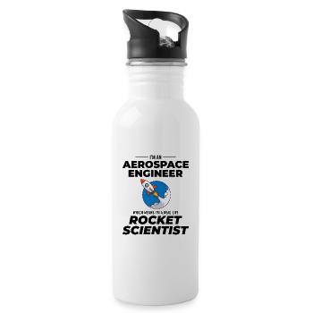 Aerospace Engineer Astronautical Rocket Scientist - Water bottle with straw - white - Right