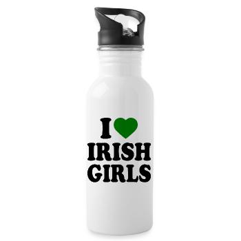 I love irish girls - Water bottle with straw - white - Right