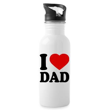 I love dad - Trinkflasche mit integriertem Trinkhalm - Weiß - Rechts