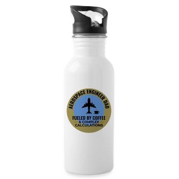 Luft- und Raumfahrtingenieur Papa Kaffee Flugzeug Flugzeug - Trinkflasche mit integriertem Trinkhalm - Weiß - Rechts