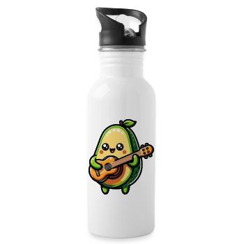 Avocat jouant de la guitare - Gourde avec paille intégrée - blanc - Droite