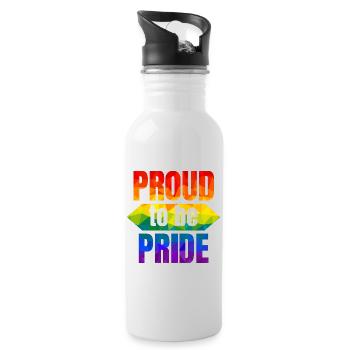 PRIDE PROUD to be Pride - Trinkflasche mit integriertem Trinkhalm - Weiß - Rechts