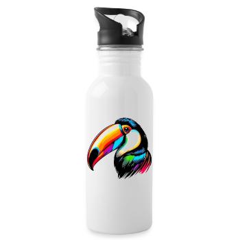 Toucan - Water bottle with straw - white - Right
