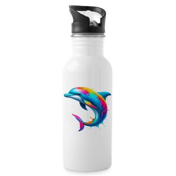 Dolphin - Water bottle with straw - white - Right