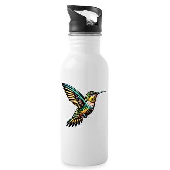Hummingbird - Water bottle with straw - white - Right