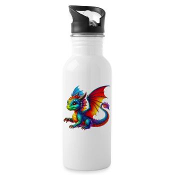 Dragon - Water bottle with straw - white - Right
