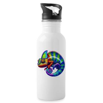 Chameleon - Water bottle with straw - white - Right